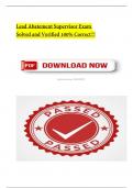 Lead Abatement Supervisor Exam  Solved and Verified 100&percnt; Correct&excl;&excl;2025