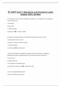 ET ASNT level 1 Questions and Answers&vert; Latest  Update 100&percnt; Verified
