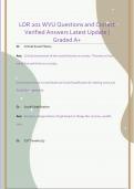 LDR 201 WVU Questions and Correct  Verified Answers Latest Update &vert;  Graded A&plus;