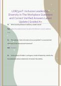 LDR&sol;320T&colon; Inclusive Leadership&colon;  Diversity In The Workplace Questions  and Correct Verified Answers Latest  Update &vert; Graded A&plus;