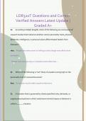 LDR320T Questions and Correct  Verified Answers Latest Update &vert;  Graded A&plus;