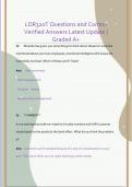LDR320T Questions and Correct  Verified Answers Latest Update &vert;  Graded A&plus;