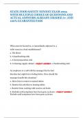 STATE FOOD SAFETY NEWEST EXAM 2025 WITH MULTIPLE CHOICE OF QUESTIONS AND ACTUAL ANSWERS ALREADY GRADED A&plus; AND 100&percnt; GUARANTEE PASS