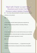 Mgmt 380 Chapter 15 Learn Smart Questions and Correct Verified  Answers Latest Update &vert; Graded A&plus;