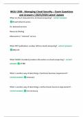 WGU C838 - Managing Cloud Security &ndash; Exam Questions  and Answers &vert;2025&sol;2026 Latest Update 