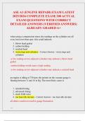 ASE A1 &lpar;ENGINE REPAIR&rpar; EXAM LATEST  2025&sol;2026 COMPLETE EXAM&vert; 200 ACTUAL  EXAM QUESTIONS WITH CORRECT  DETAILED ANSWERS &lpar;VERIFIED ANSWERS&rpar;  ALREADY GRADED A&plus;