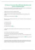 US Soccer Grassroots Recertification Questions And Answers With Real Quiz