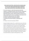 2023 HESI RN CRITICAL CARE &sol;CRITICAL CARE RN HESI  EXIT ACTUAL EXAM QUESTIONS WITH COMPLETE  SOLUTIONS GUARANTEED PASS BRAND NEW 2025