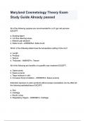 Maryland Cosmetology Theory Exam Study Guide Already passed questions and answers&period;