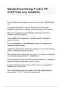 Maryland Cosmetology Practice PSI QUESTIONS AND ANSWERS