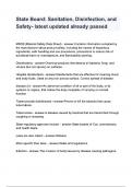 State Board Sanitation&comma; Disinfection&comma; and Safety- latest updated already passed questions and answers
