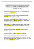 ASBESTOS CONTRACTOR SUPERVISOR EXAMINATION  EXAM QUESTIONS WITH COMPLETE SOLUTIONS  GUARANTEED PASS 