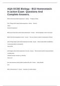 AQA GCSE Biology - B12 Homeostasis in action Exam  Questions And Complete Answers&period;