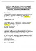 CERTIFIED COMPLIANCE & ETHICS PROFESSIONAL  &lpar;CCEP&rpar;& HEALTH CARE COMPLIANCE ASSOCIATION -  CERTIFIED IN HEALTHCARE COMPLIANCE &lpar;CHC