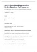 ALEKS Basic Math Placement Test Review Questions Well Answered&period;