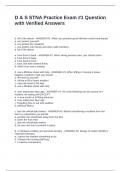 D & S STNA Practice Exam -1 Question with Verified Answers