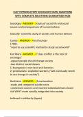 CLEP INTRODUCTORY SOCIOLOGY EXAM QUESTIONS  WITH COMPLETE SOLUTIONS GUARANTEED PASS 