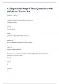 College Math Prep B Test Questions with solutions Scored A&plus;&period;