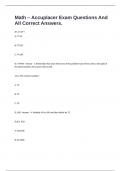 Math &ndash; Accuplacer Exam Questions And All Correct Answers&period;
