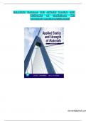 Solution Manual for Applied Statics and Strength of Materials, 7th edition by George Limbrunne All Chapters Covered ,Latest Edition