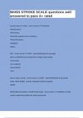 NIHSS STROKE SCALE questions well answered to pass A&plus; rated