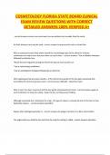 COSMETOLOGY FLORIDA STATE BOARD CLINICAL EXAM REVIEW QUESTIONS WITH CORRECT DETAILED ANSWERS 100&percnt; VERIFIED A&plus;
