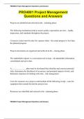 PRO4801 Project Management Questions and Answers