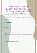 NAEMSE FOUNDATIONS OF  LEARNING &lpar;NCEE EXAM&rpar; Questions  and Correct Verified Answers Latest  Update &vert; Graded A&plus;