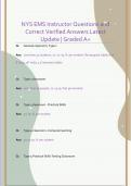 NYS EMS Instructor Questions and  Correct Verified Answers Latest  Update &vert; Graded A&plus;