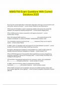   NIMS&sol;700 Exam Questions With Correct Solutions 2025