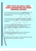 PACKAGE DEAL FOR THE LMRT EXAM QUESTIONS &vert;GUARANTEED ACCURATE ANSWERS &vert;VERIFIED