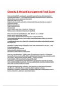 Obesity & Weight Management Final Exam Questions with correct Answers 2025&sol;2026&lpar; A&plus; GRADED 100&percnt; VERIFIED&rpar;&period;