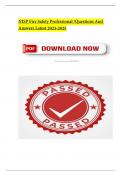 NISP Fire Safety Professional &sol;Questions And Answers Latest 2023-2025