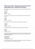 WGU Course C838 - Managing Cloud Security&vert; 1037 QUESTIONS&vert; WITH COMPLETE SOLUTIONS