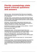 Florida cosmetology state board &lpar;clinical&rpar; questions and answers