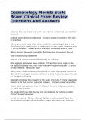 Cosmetology Florida State Board Clinical Exam Review Questions And Answers
