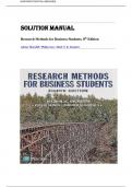 Solution Manual for Research Methods For Business 8th Edition by Adrian Thornhill &sol; Philip Lewis &sol; Mark N&period; K&period; Saunders &comma; ISBN&colon; 9781292208787 &vert;Guide A&plus;&vert;