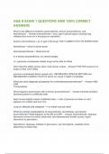 A&E II EXAM 1 QUESTIONS AND 100&percnt; CORRECT ANSWERS