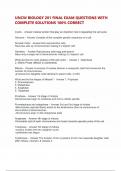 UNCW BIOLOGY 201 FINAL EXAM QUESTIONS WITH COMPLETE SOLUTIONS 100&percnt; CORRECT