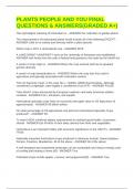PLANTS PEOPLE AND YOU FINAL QUESTIONS & ANSWERS&lpar;GRADED A&plus;&rpar;