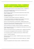 PLANTS&comma; GARDENING AND YOU FINAL EXAM QUESTIONS & ANSWERS&lpar;GRADED A&plus;&rpar; COMPLETE EXAM BUNDLE