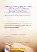 SPMT 304 Exam 1&comma; spmt 304 exam 1  Latest Questions and Correct  Detailed Verified Answers 