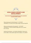 HOSA HUMAN GROWTH AND DEVELOPMENT EXAM WITH GUARANTEED ACCURATE ANSWERS &vert;VERIFIED