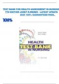 TEST  BANK  FOR   HEALTH   ASSESSMENT   IN   NURSING   7TH  EDITION   JANET   R&period;WEBER &ndash;   LATEST   UPDATE    2025   100&percnt; GUARANTEED  PASS&period;&period; ISBN&period;&period;&period;9781975161248