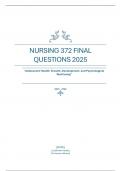 NURSING 372 FINAL  QUESTIONS 2025 