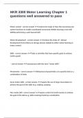 HKR 3300 Motor Learning Chapter 1 questions well answered to pass
