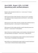 Acct 3130 - Exam 1 &lpar;Ch&period; 1&comma;2&comma;3 MC Questions&rpar; with verified answers