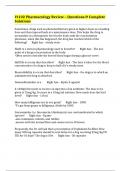 Vt102 Pharmacology Review &ndash; Questions & Complete Solutions