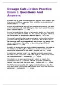 Dosage Calculation Practice Exam 1 Questions And Answers