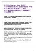 NC Medication Aide &vert;2025&vert;COMPREHENSIVE QUESTIONS AND VERIFIED ANSWERS &vert;100&percnt; ACCURATE ANSWERS &vert; ALREADY GRADED A&plus;
